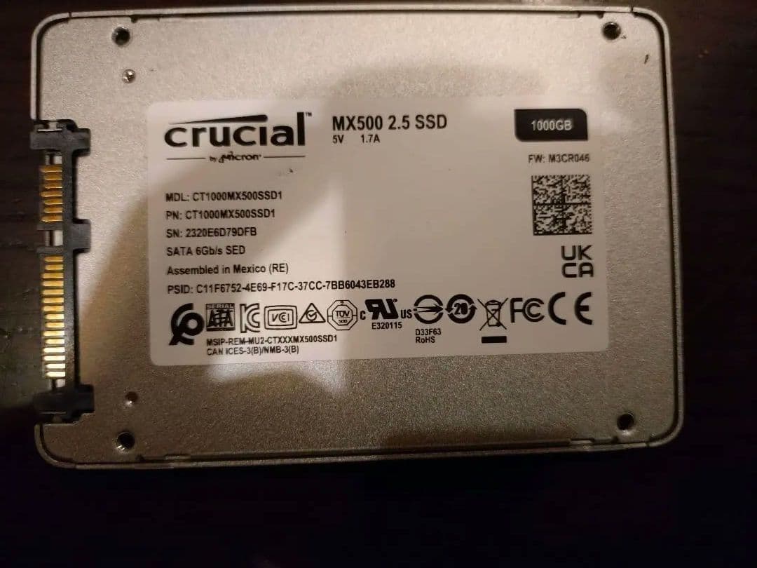Crucial MX500 2.5インチ SSD　1000gb 1TB