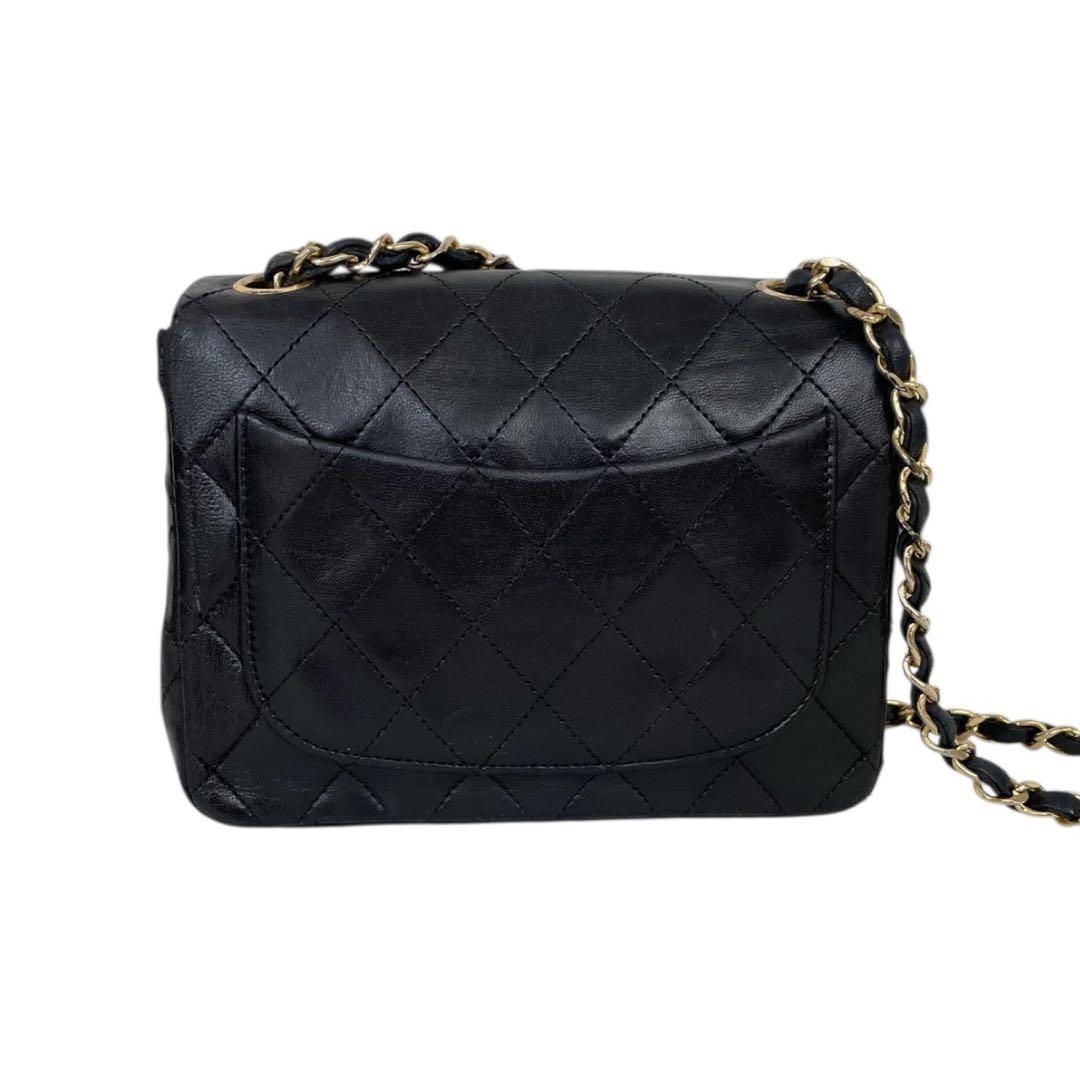 【美品】シャネル　ミニマトラッセ　ラムスキン　チェーンショルダーバッグ　3191
