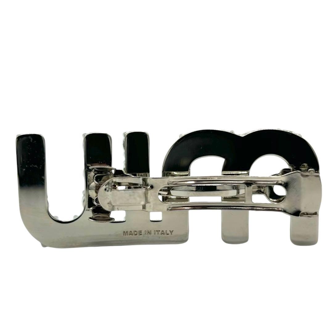 miumiu ミュウミュウ 23SS ロゴ クリスタル バレッタ ヘアクリップ