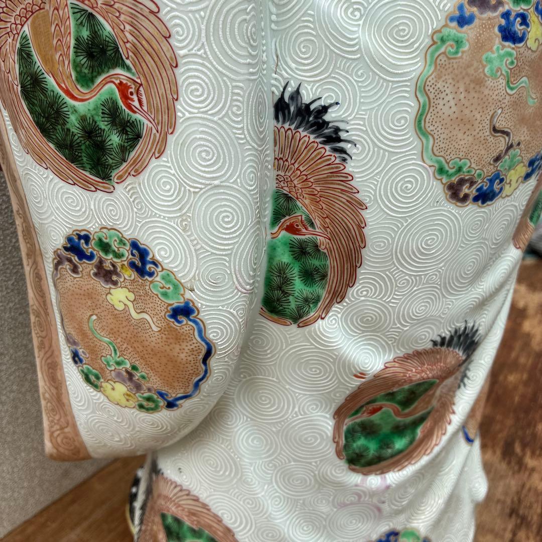 時代物布袋様、九谷焼、昭和レトロ色絵置物　美術品骨董品　縁起物、古美術品60cm