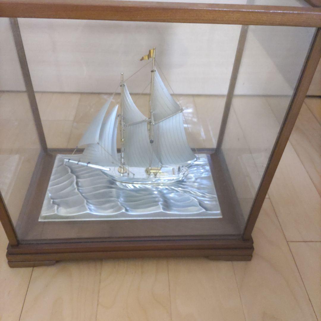 武比古ヨット　金属製帆船模型 ガラスケース付き