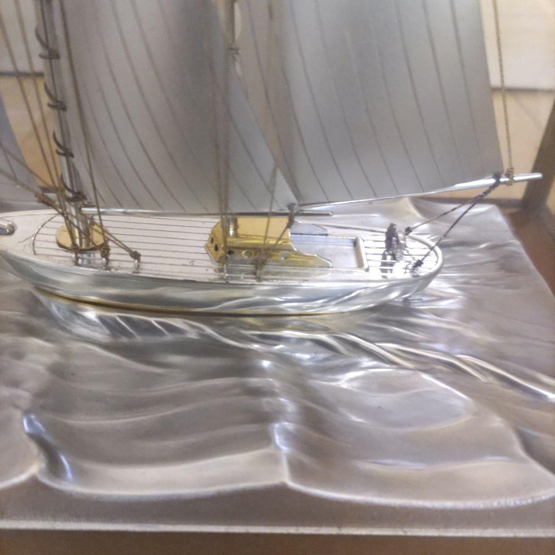 武比古ヨット　金属製帆船模型 ガラスケース付き