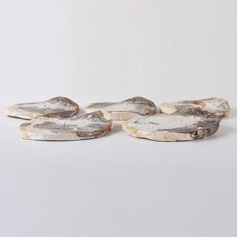 和食器　若尾昇苑造　鼠志野　鉢　皿　五客　共箱　V　R7885