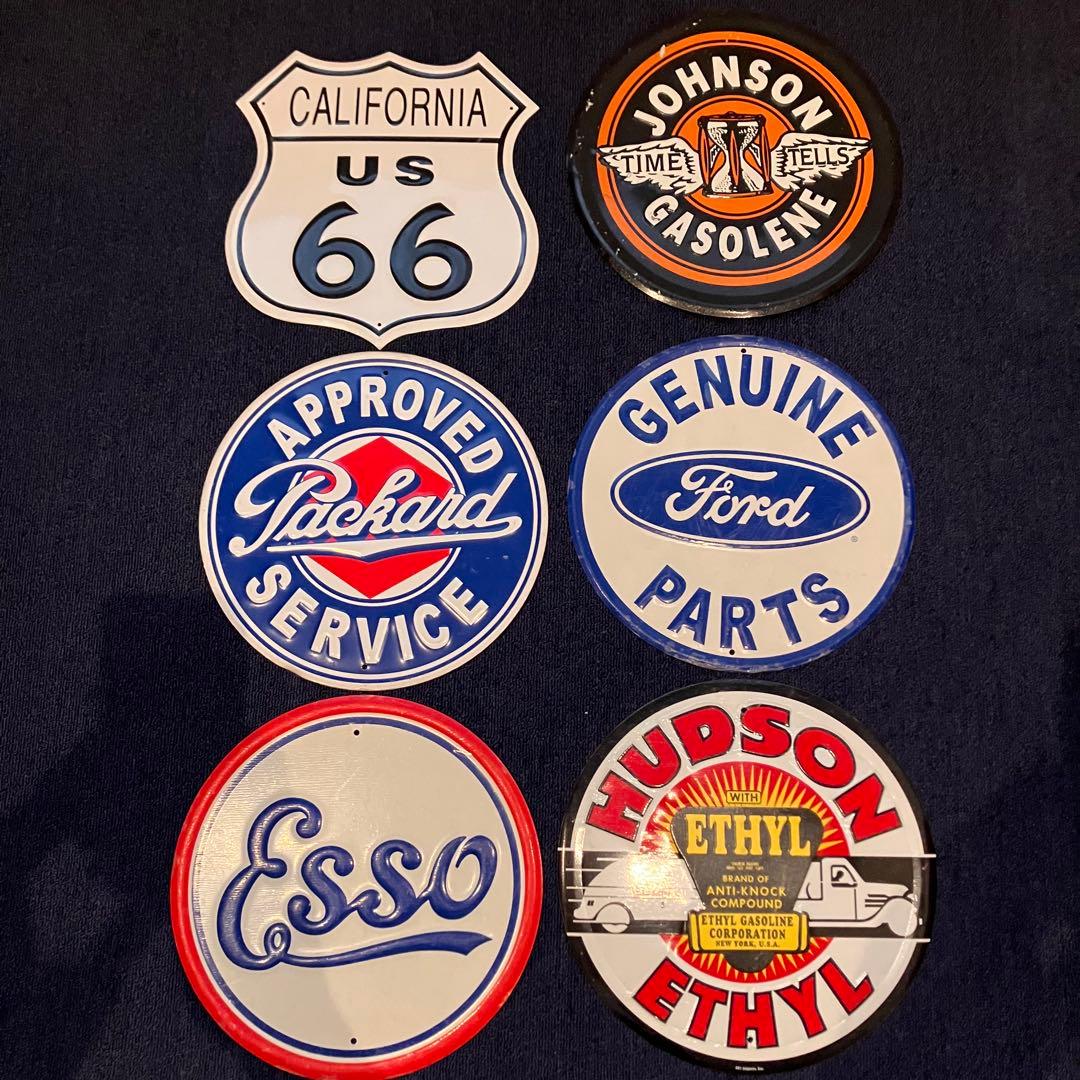 アメリカンヴィンテージ サイン USA ６枚セット 看板 オート系