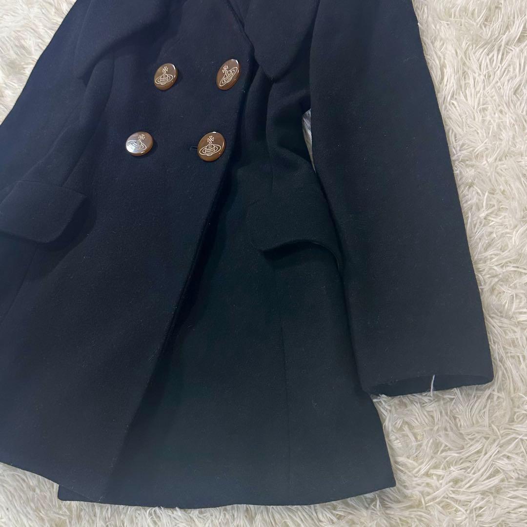 ヴィヴィアンウエストウッドレッドレーベルピーコートオーブボタンブラック総柄 2