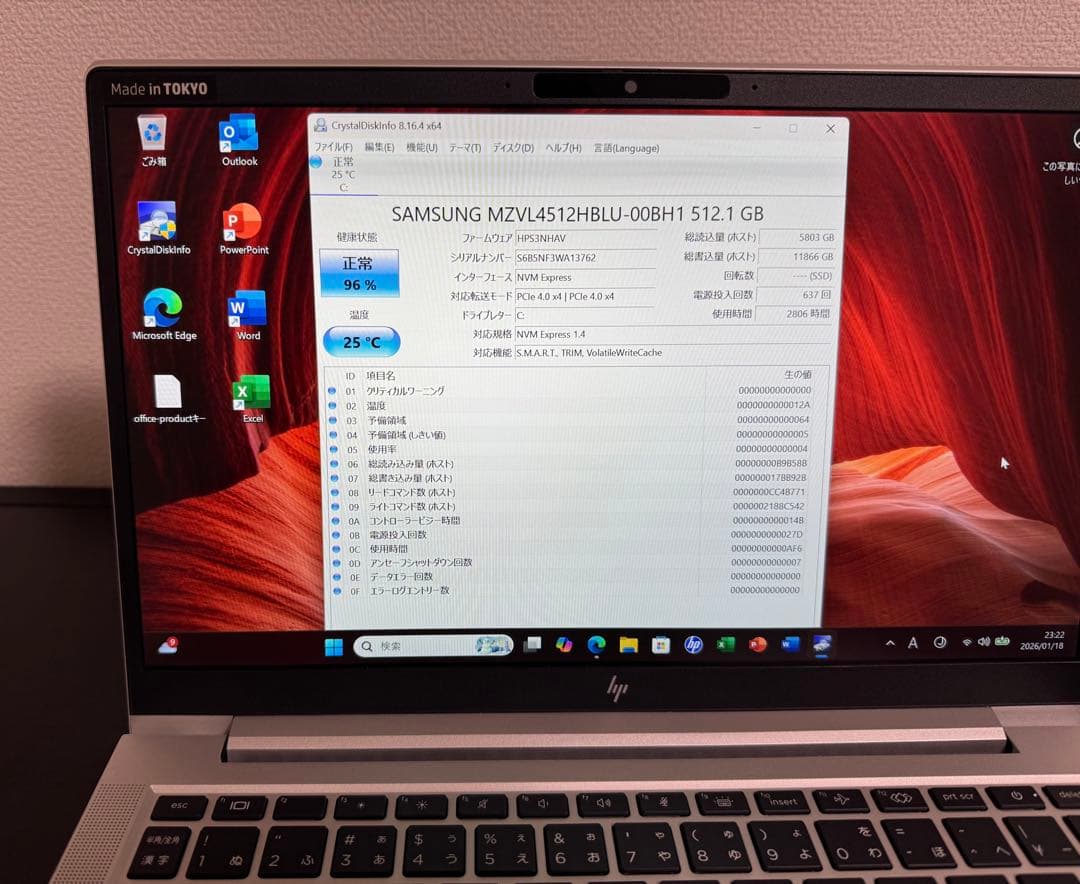 累積2806 HP 630/G10 i7 16GB 512GB 指紋・顔認証
