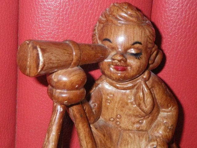 50’S★星空を見上げる子供★人形★ビンテージ★置物★天体観測★天文学★星座★