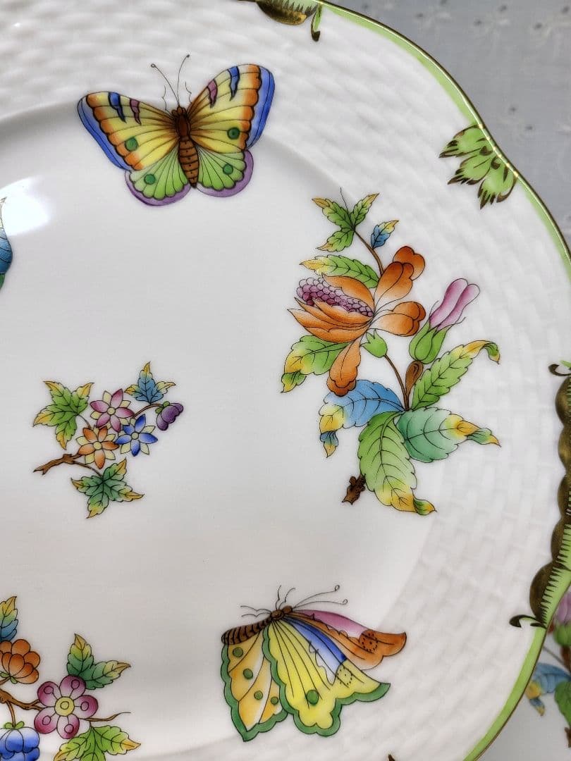 未使用近✨ヘレンド ヴィクトリアブーケ サラダ デザート プレート19皿 花蝶②