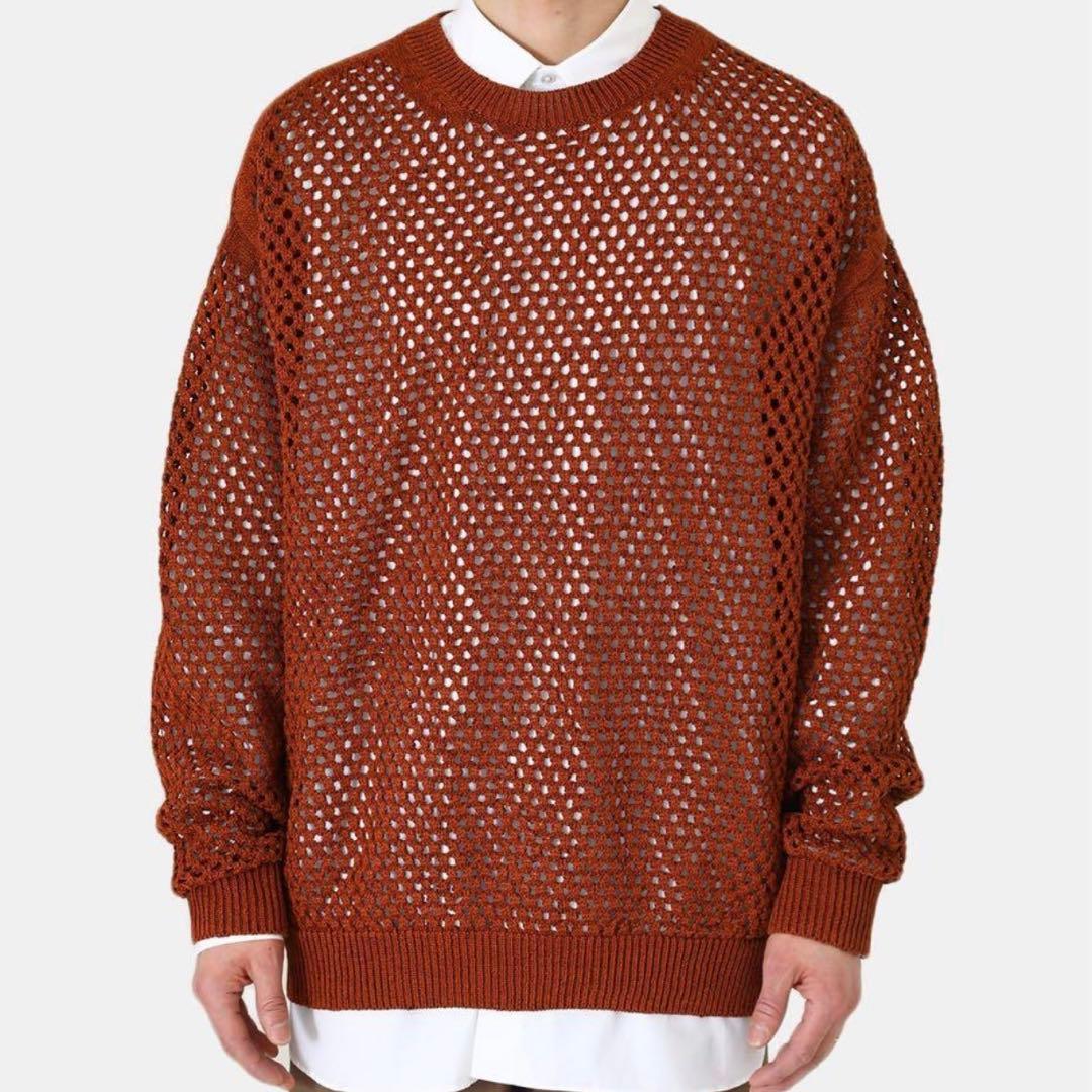 【最終値下げ】22SS YOKE MESHED KNIT CREWNECK
