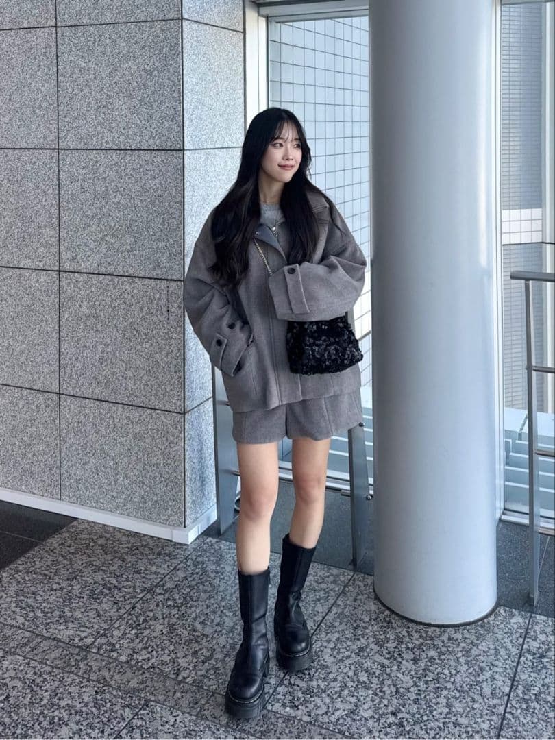 【セール価格以下】 実物写真あり 完売 ココディール リブカラーウール混コート