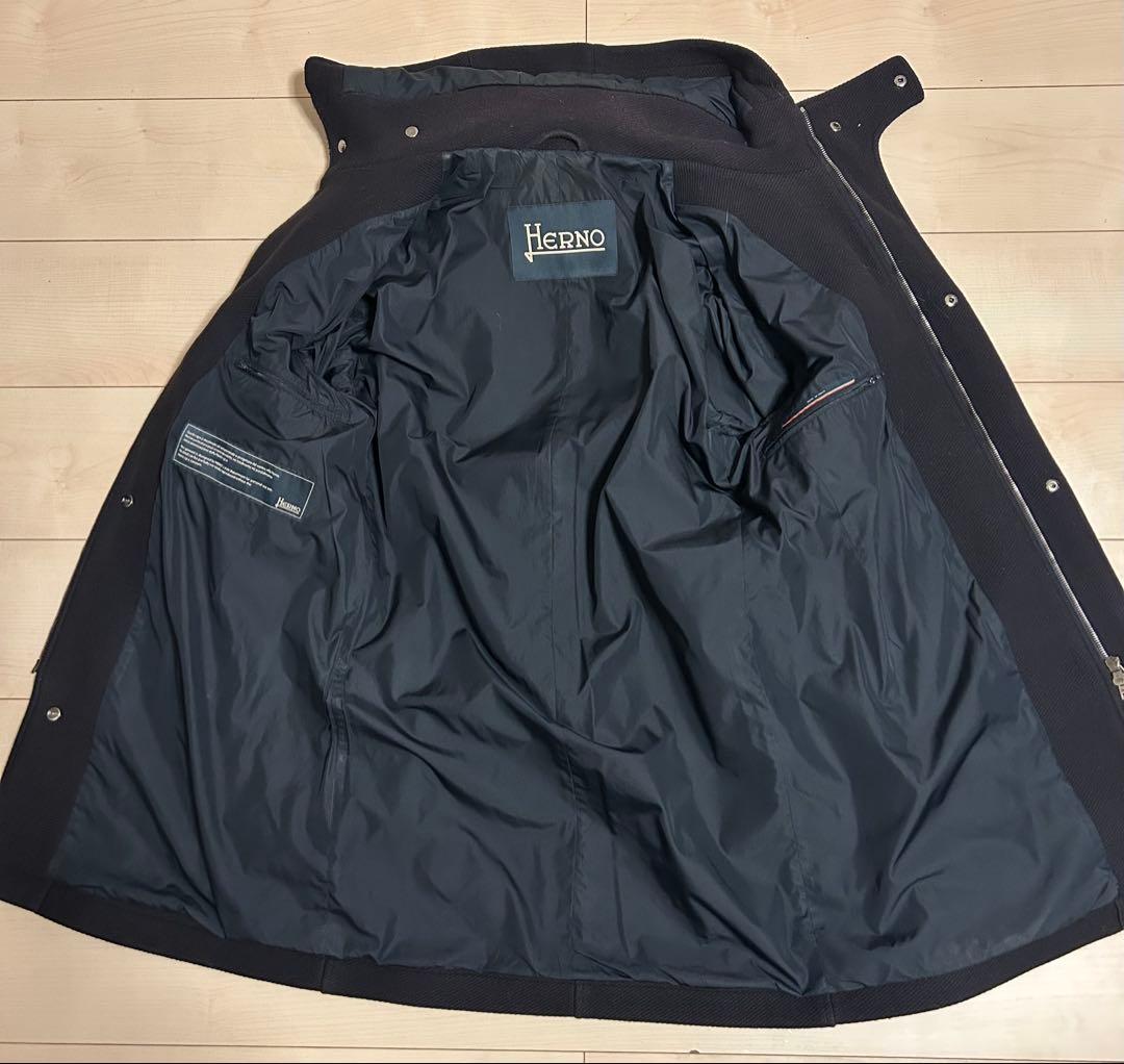 ほっこりHerno ダッフルコート フード付き ダークネイビー
