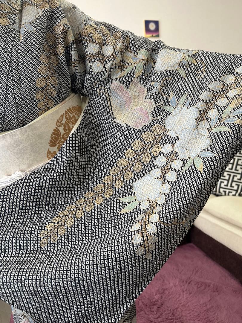 月末サービス品　絞り訪問着