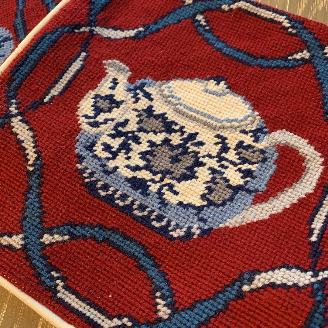 希少 ゴブラン織クッションカバー2枚 おしゃれ柄