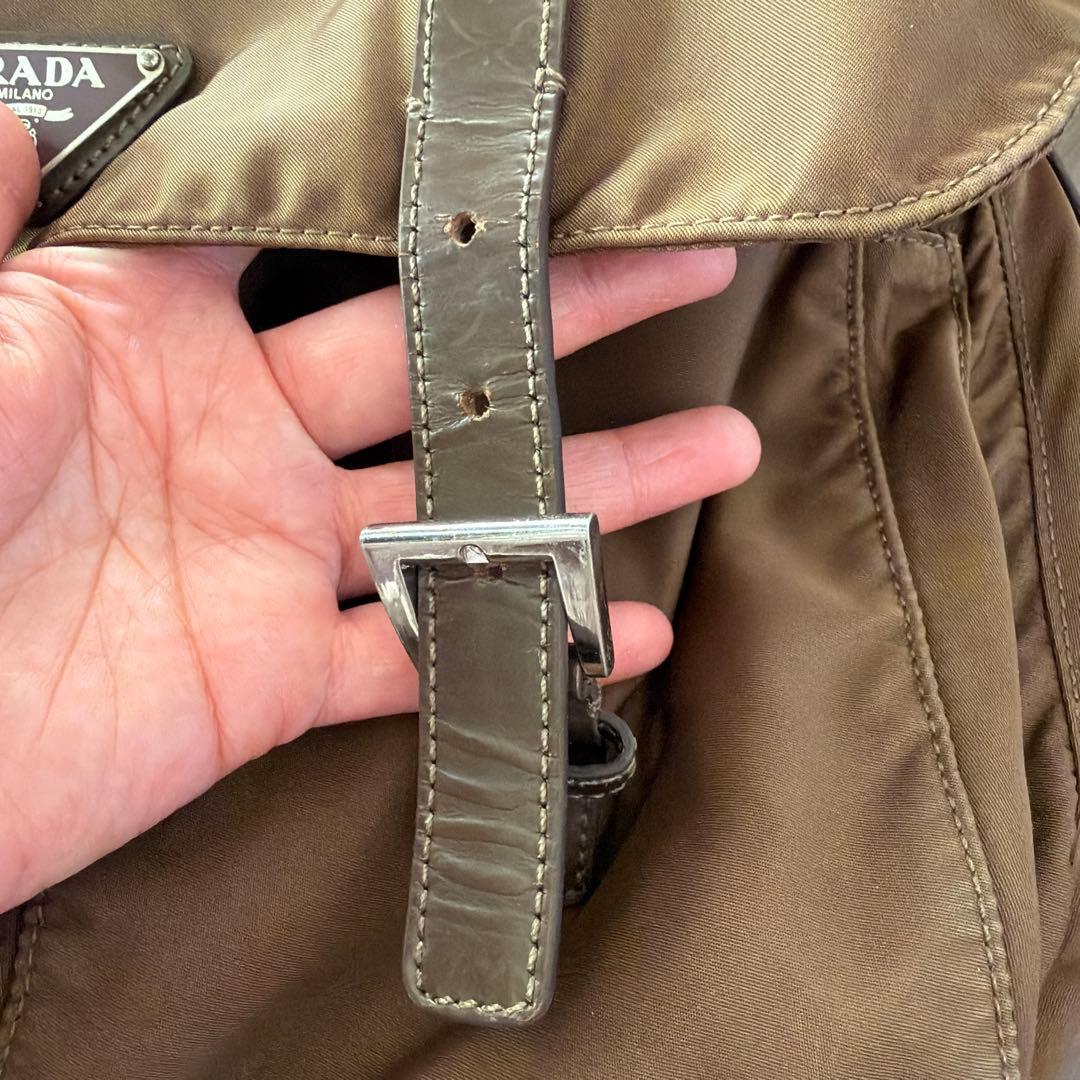 最終金額　PRADA ブラウン ショルダーバッグ　バッグ　ナイロン