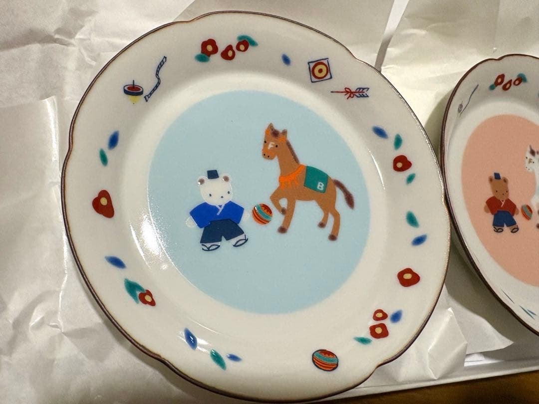 ファミリア ビームス　九谷焼 小皿2枚セット　午年　馬　縁起物　うま