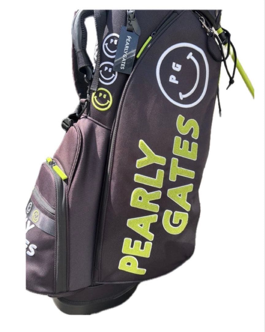 PEARLY GATES キャディバッグ スタンド付き ブラック/グリーン