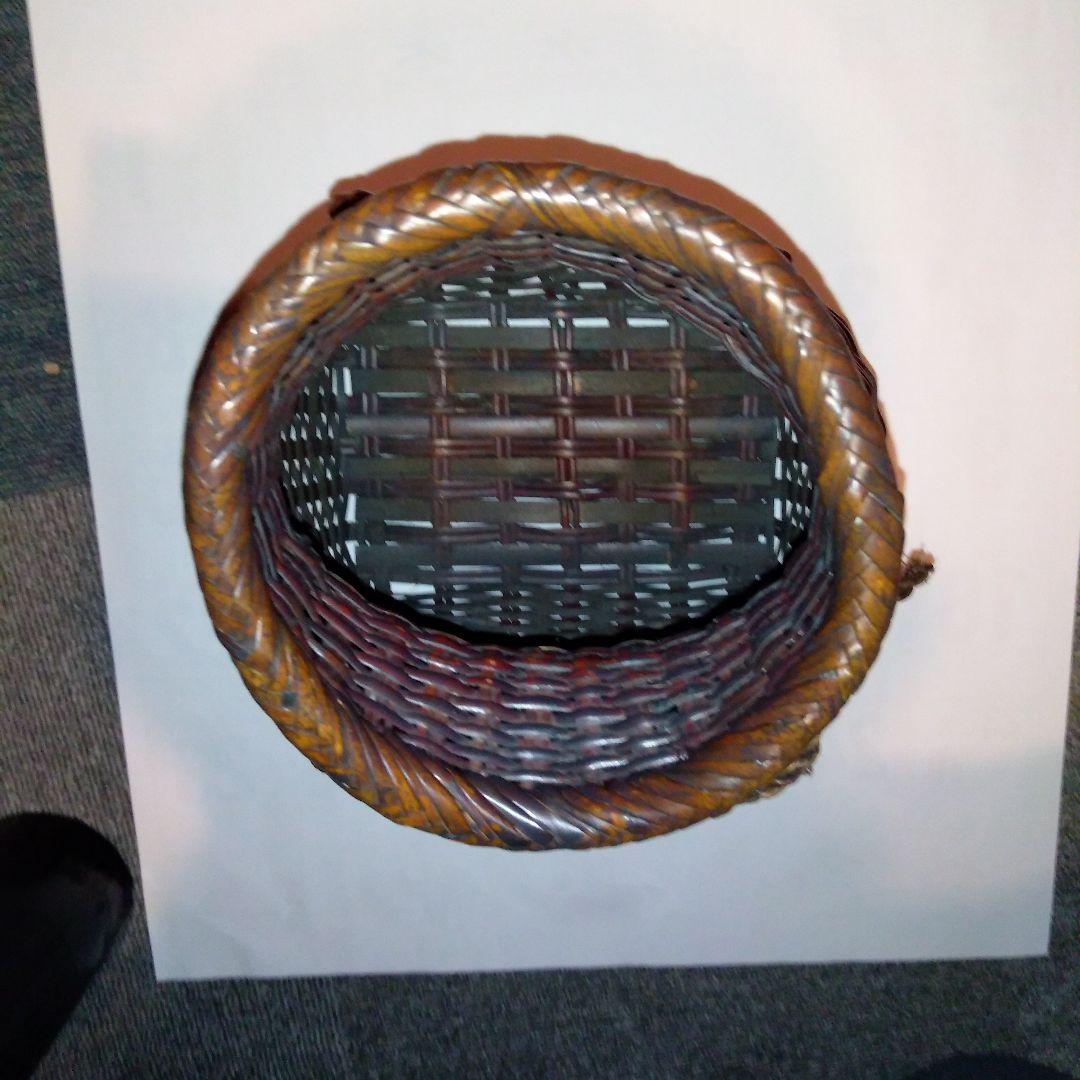 竹かご　花器　美品　アンティーク　昭和レトロ