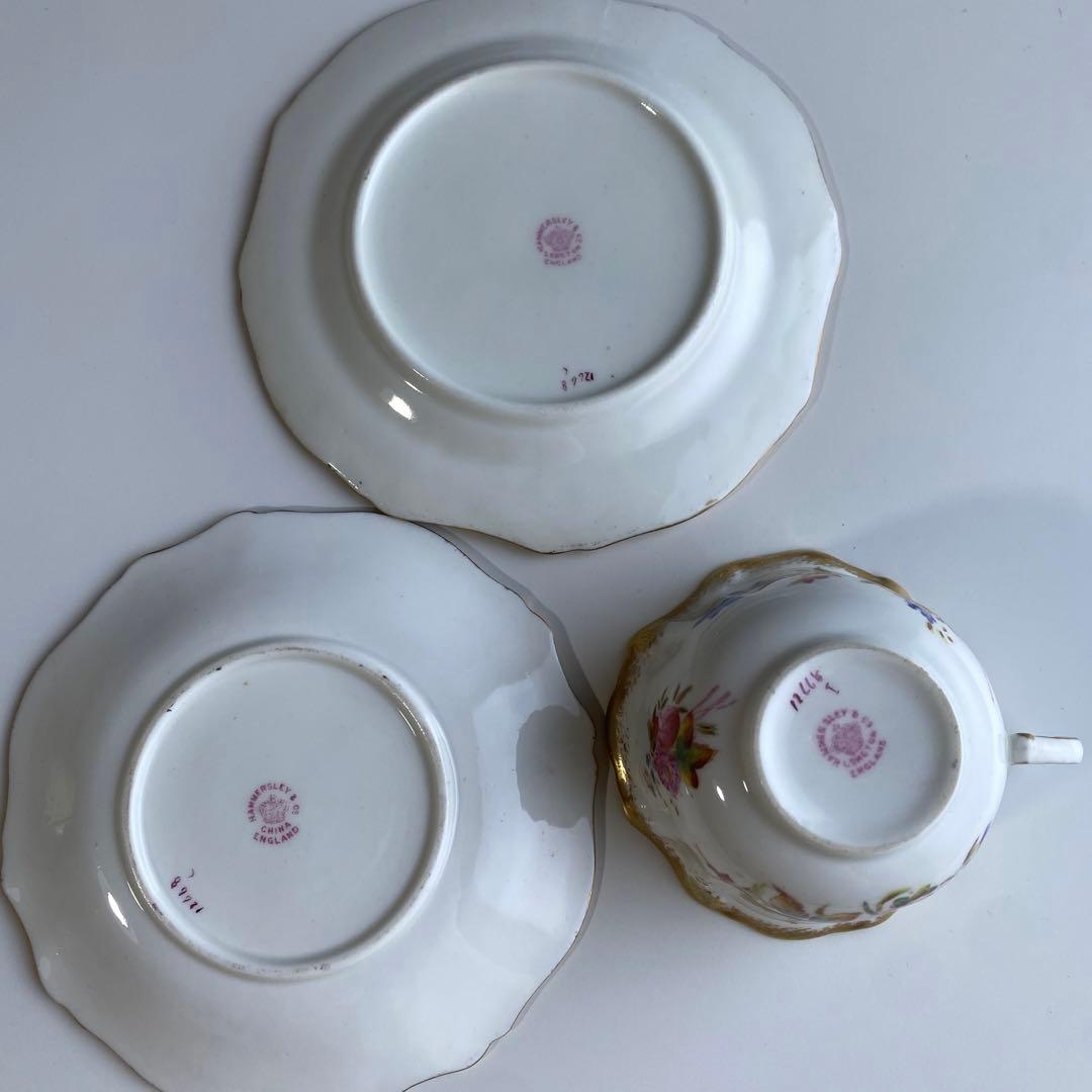 イギリスアンティーク　ハマースレイ ロントン　ドレスデン スプレイ トリオ