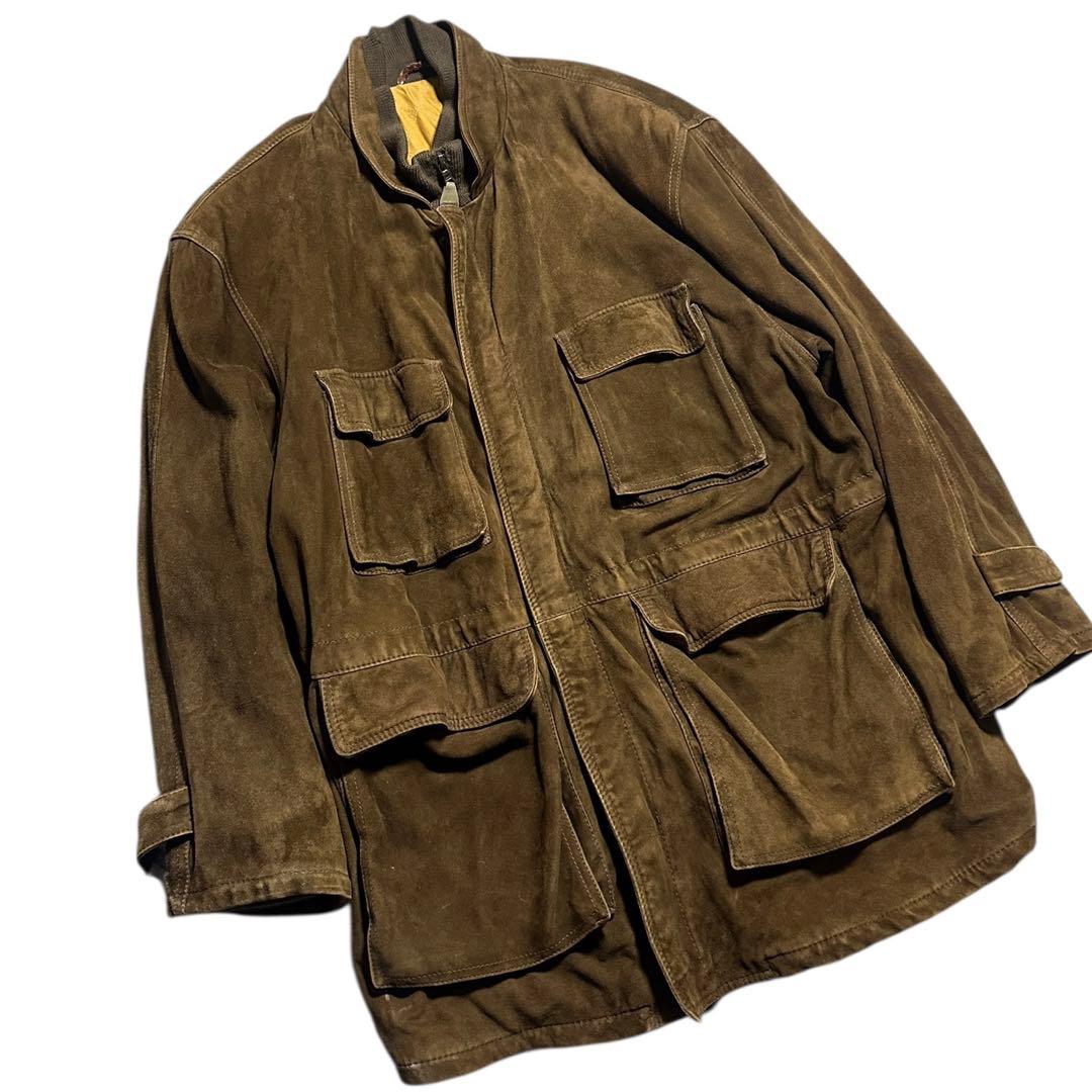 80s HUGO BOSS スエード レザージャケット 中綿 ヒューゴボス