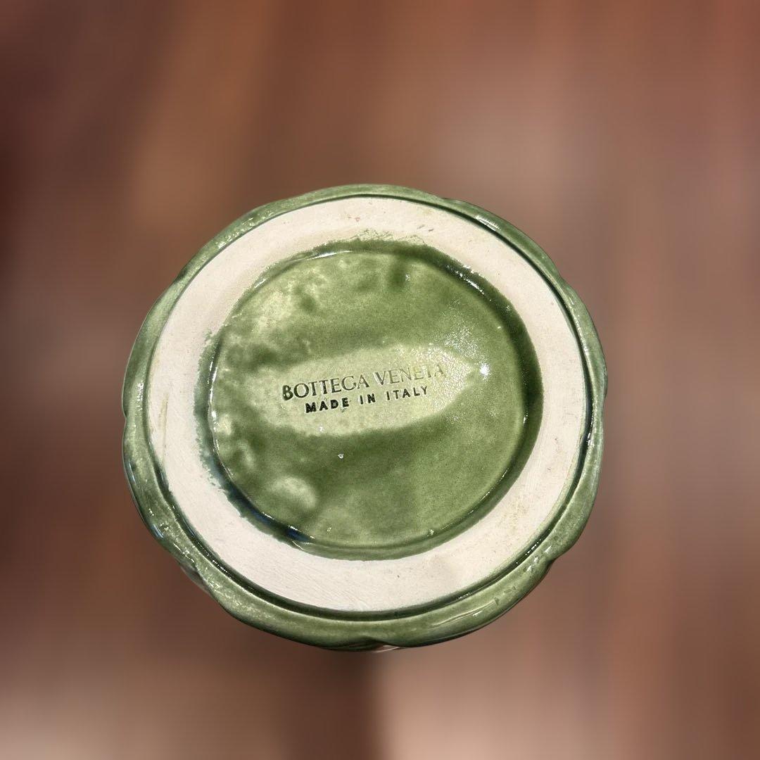 【非売品】Bottega Veneta グリーン　陶器　花瓶　フラワーベース