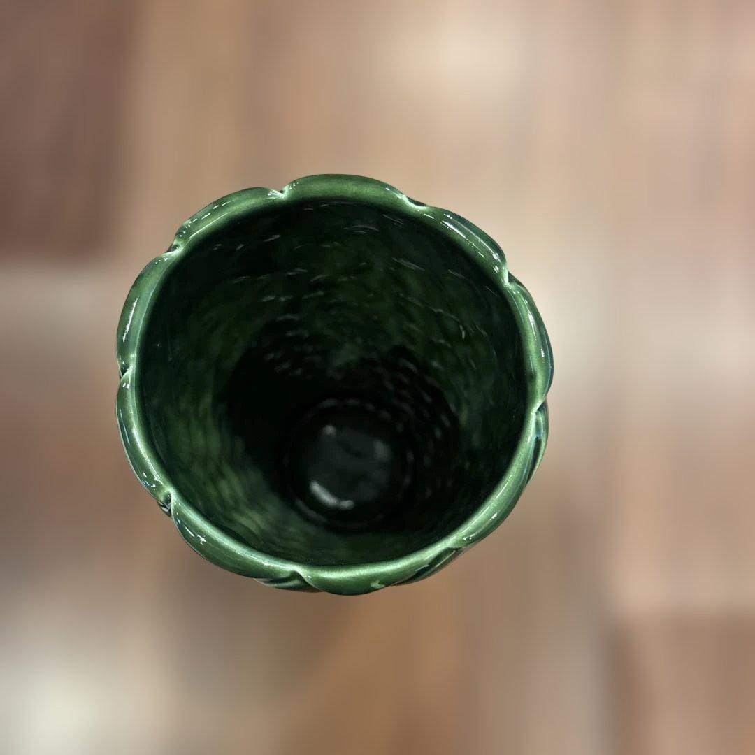 【非売品】Bottega Veneta グリーン　陶器　花瓶　フラワーベース