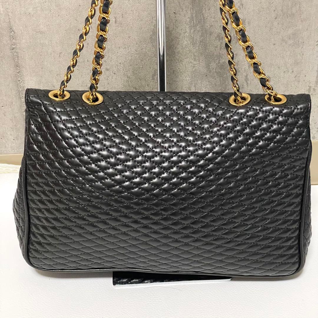 BALLY チェーンショルダーバッグ キルティング ターンロック レザー 黒