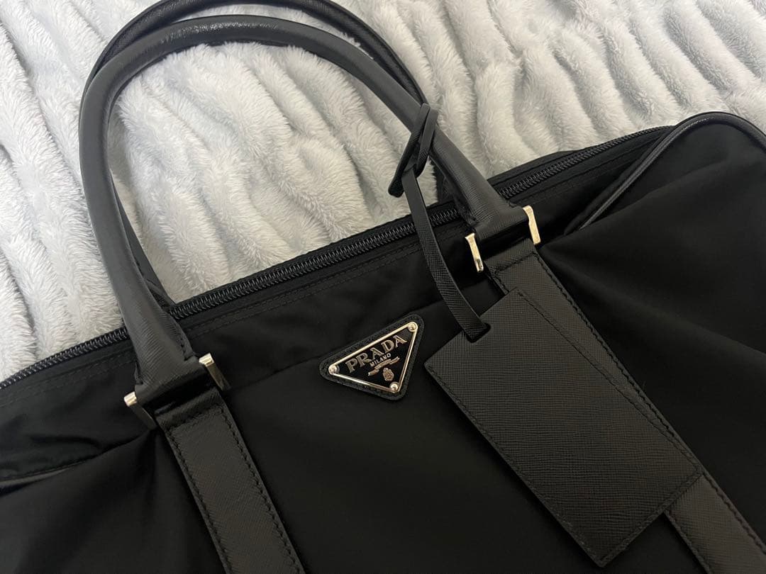 PRADA プラダ ビジネスバッグ カバン ナイロン レザー 黒