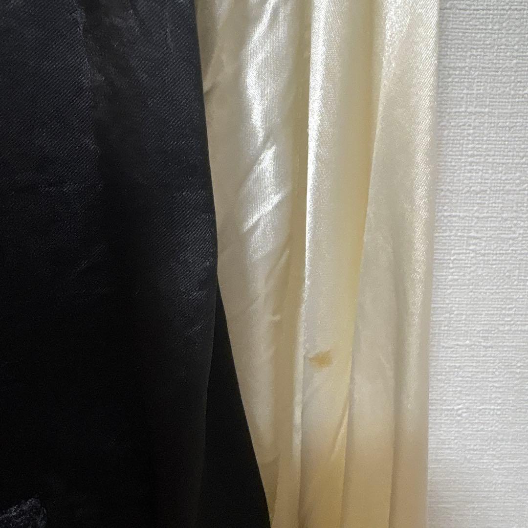 ブラックコムデギャルソン シルバー サテン風 スカジャン Mサイズ