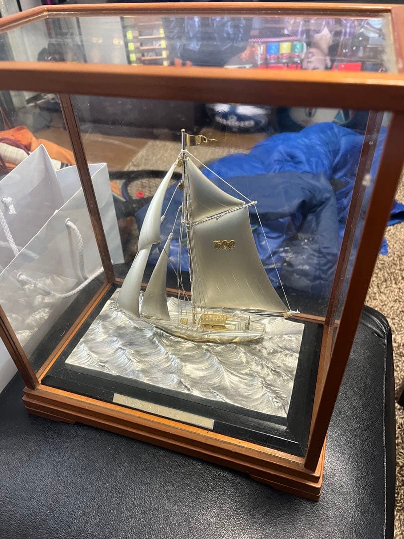 帆船　ガラスケース付き