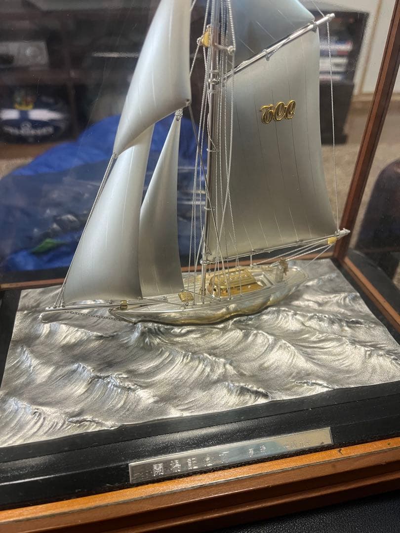 帆船　ガラスケース付き