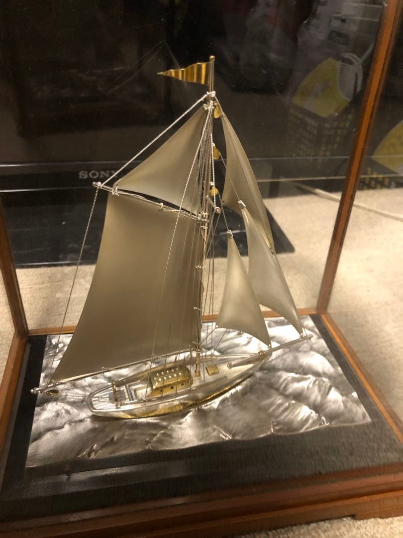 帆船　ガラスケース付き