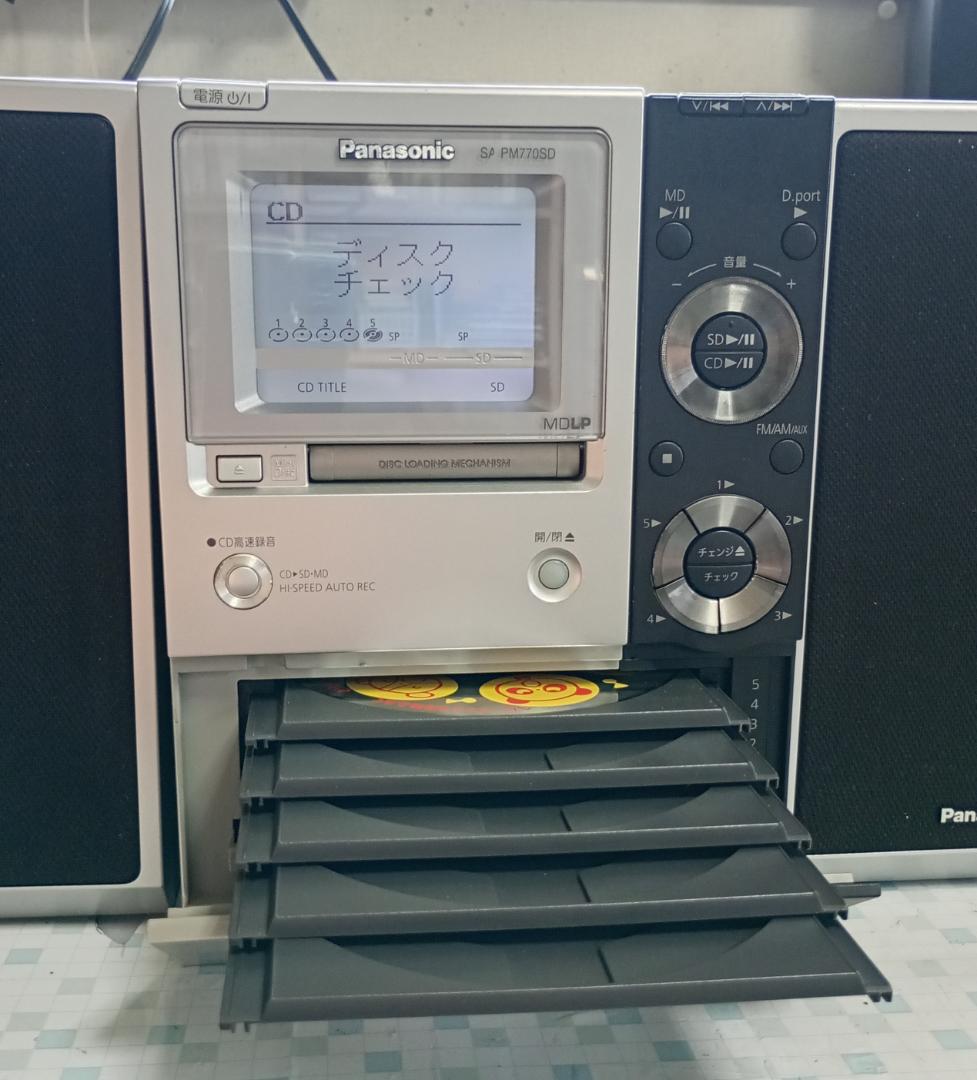 Panasonic SA-PM770SD CD/MD/SD/BT対応　動作良好