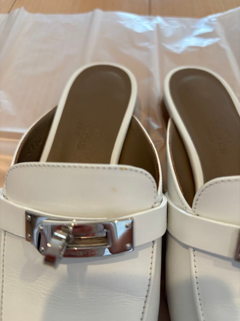 エルメス OZ オズ　ホワイト 白 ミュール　　サンダル 34