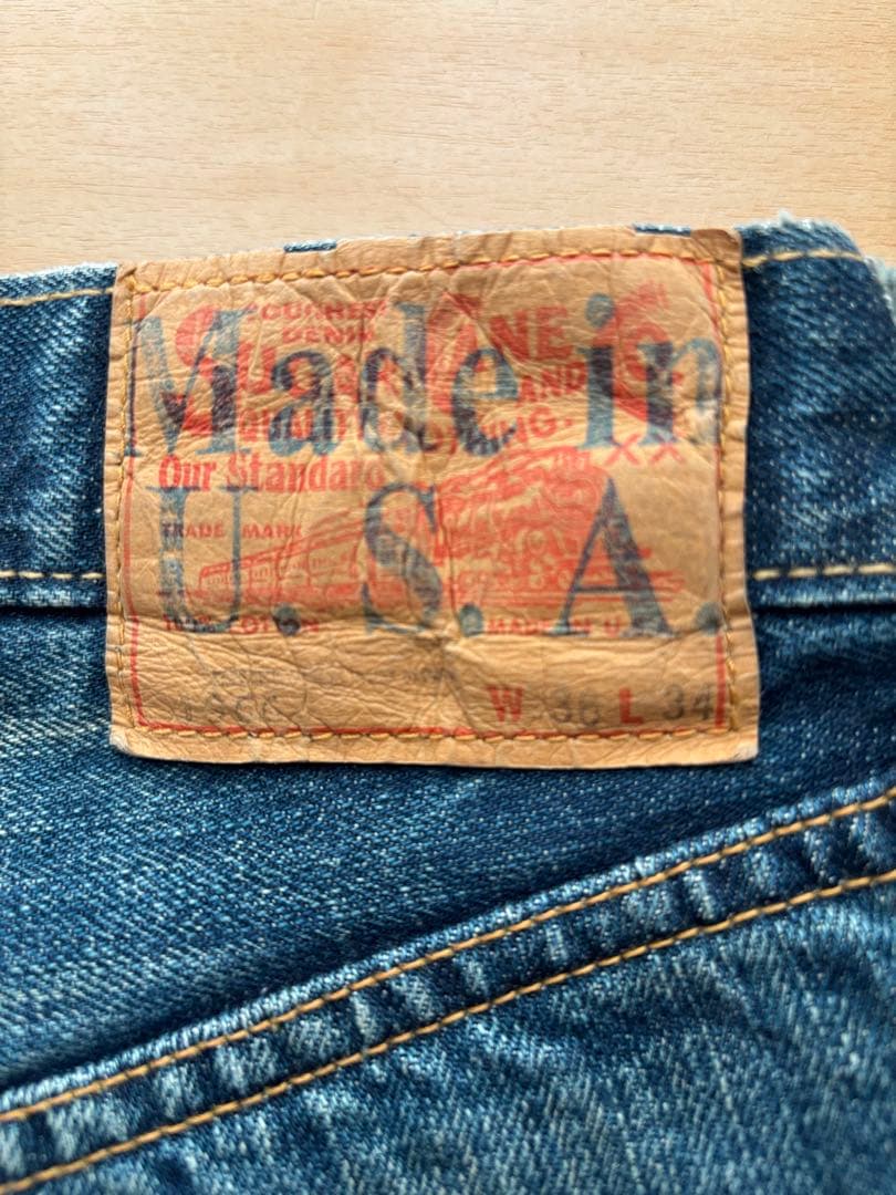USA製シュガーケーンSugar Cane紺デニムW36=約88cm加工粗未使用