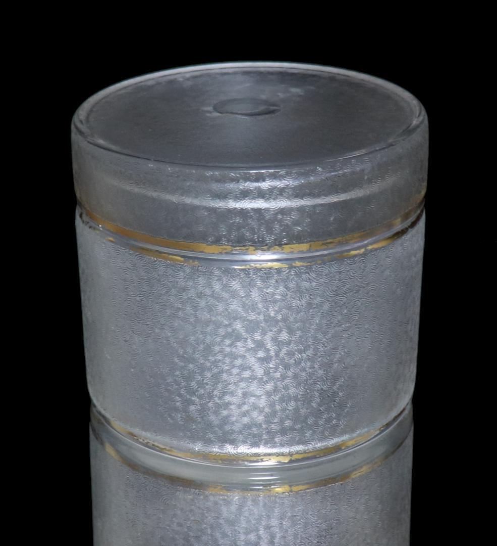 オールド・バカラ 春海商店特注青海波模様 金彩大型蓋物 ボンボニエール 小物入れ