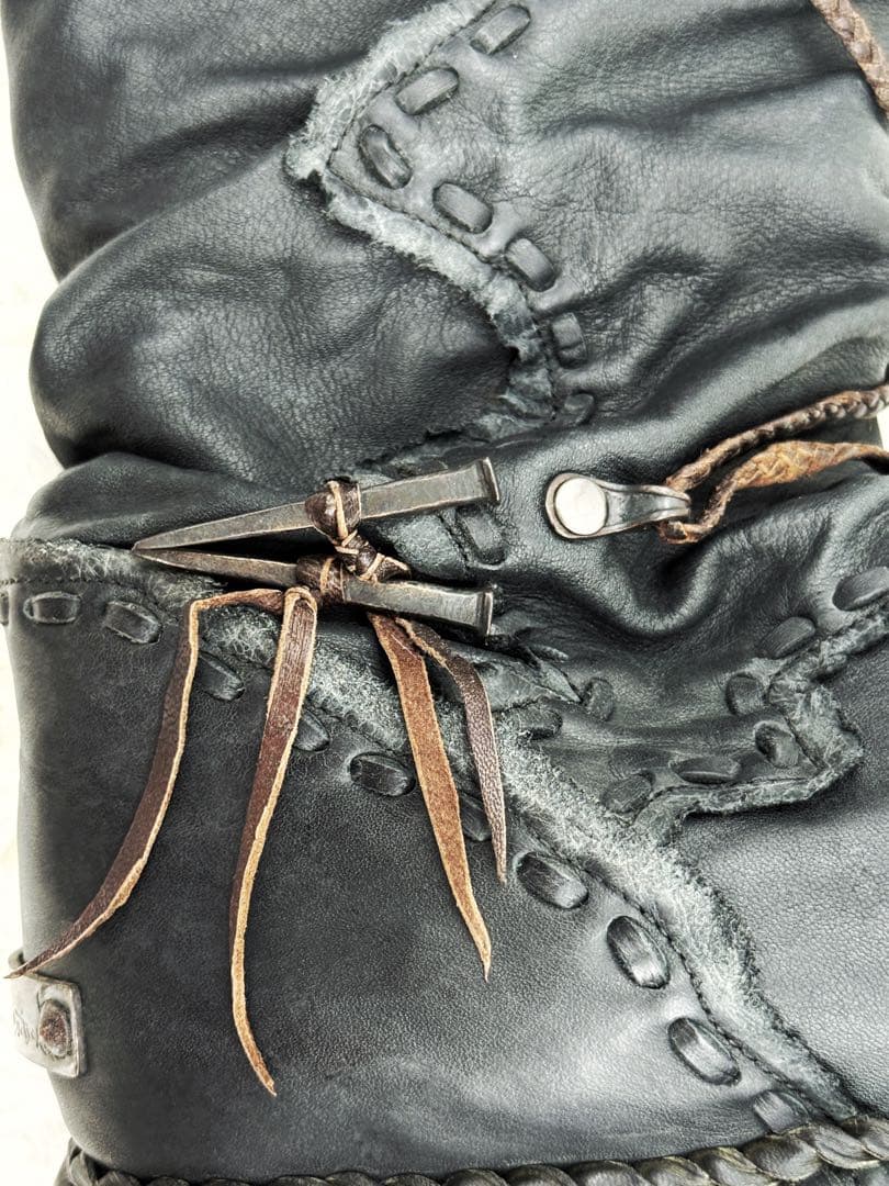 【新品未使用タグ付き】14th Addiction 毛皮付きロング編み上げブーツ