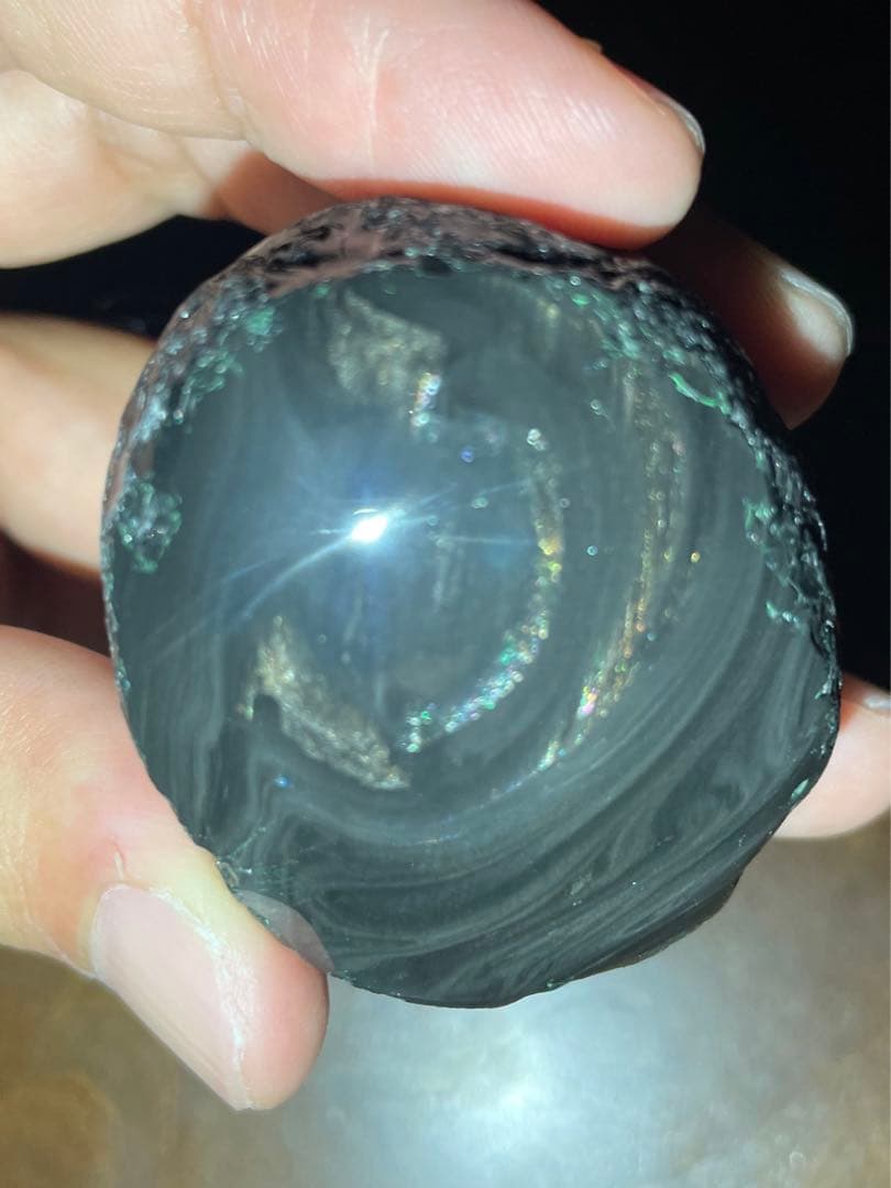 研磨品　十勝石玲瓏　金虹　スペシャルゴールデンレインボーオブシディアン