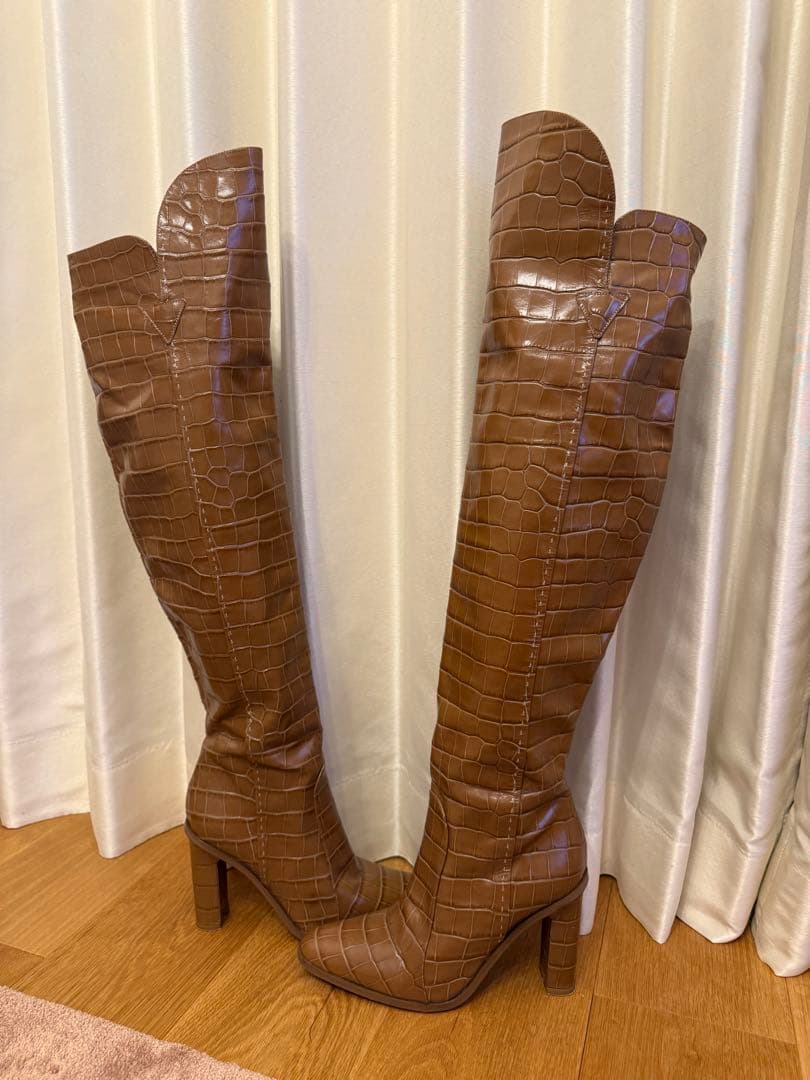 希少！MAXMARAマックスマーラクロコ柄ニーハイブーツ　ロングブーツ