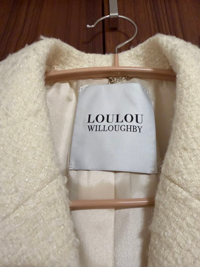 【LOULOU WILLOUGHBY】ツイードダブルミドルコート