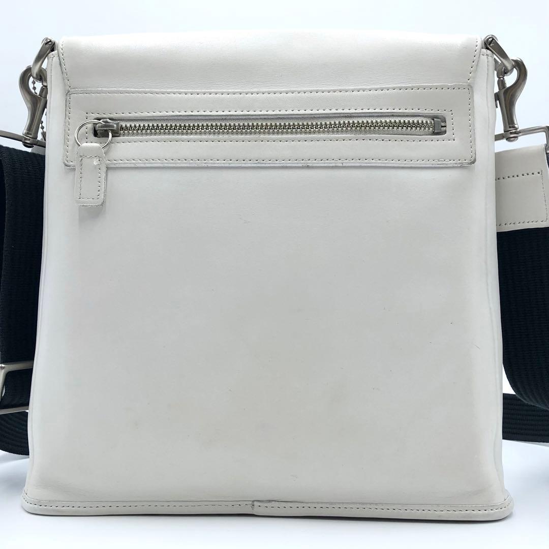 USA製 オールドコーチ ショルダーバッグ フラップ ホワイト レザー