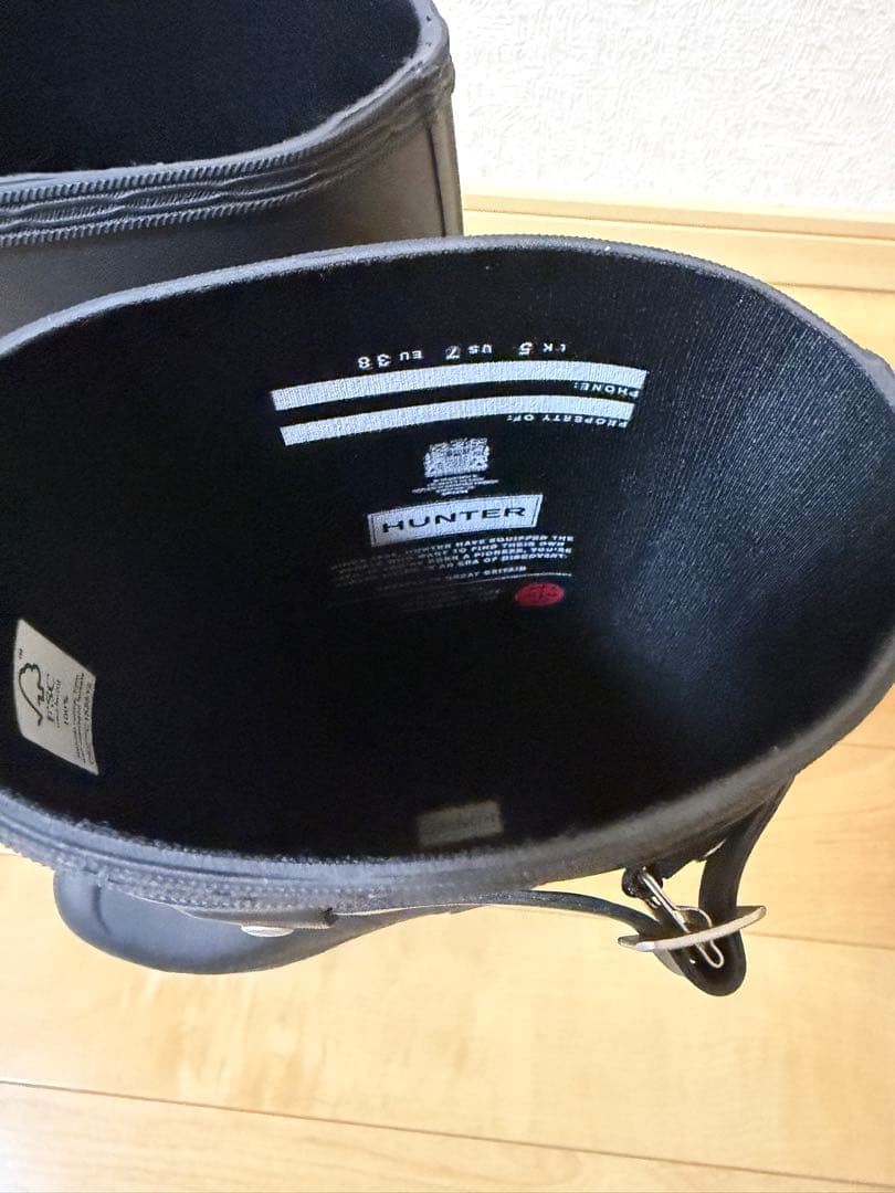 【新品未使用】HUNTER ブラック レインブーツ　長靴