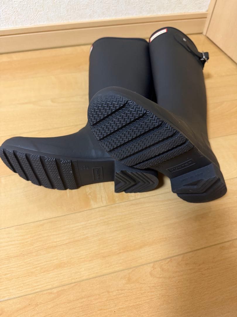 【新品未使用】HUNTER ブラック レインブーツ　長靴