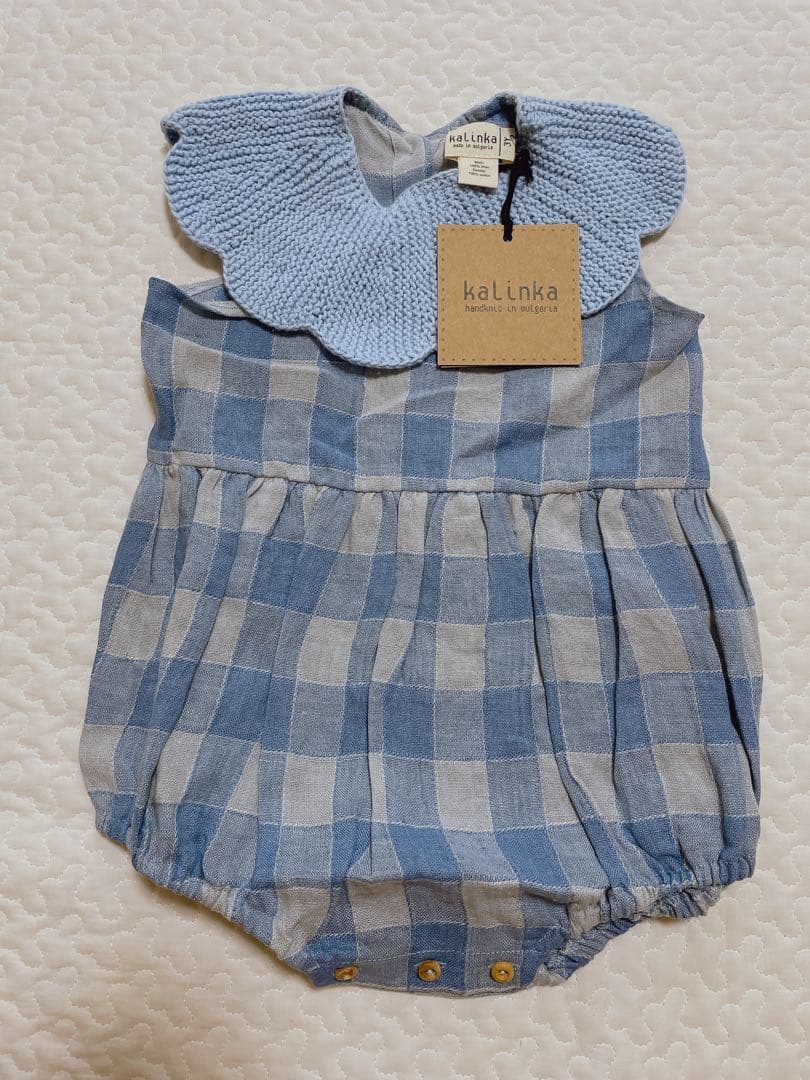 kalinka チェック柄ロンパース 3Y 90