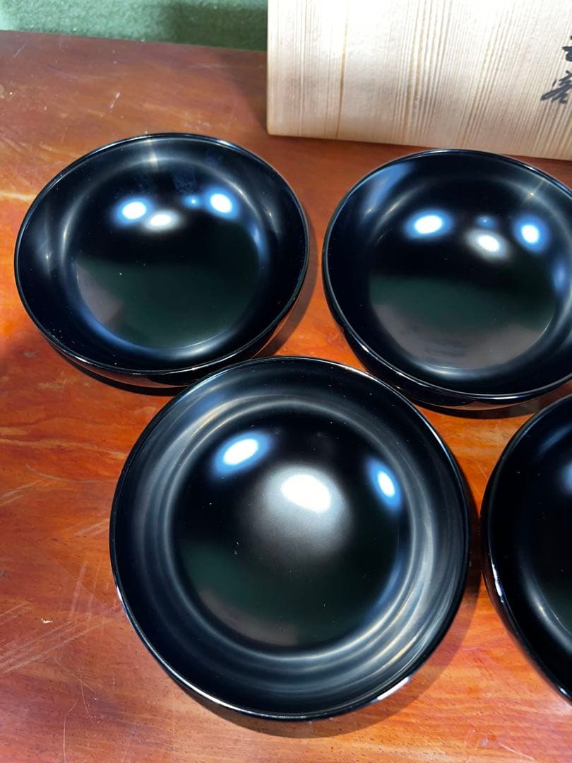 41 未使用 高級輪島塗 わじま龍作 松沈金 吸物椀5客