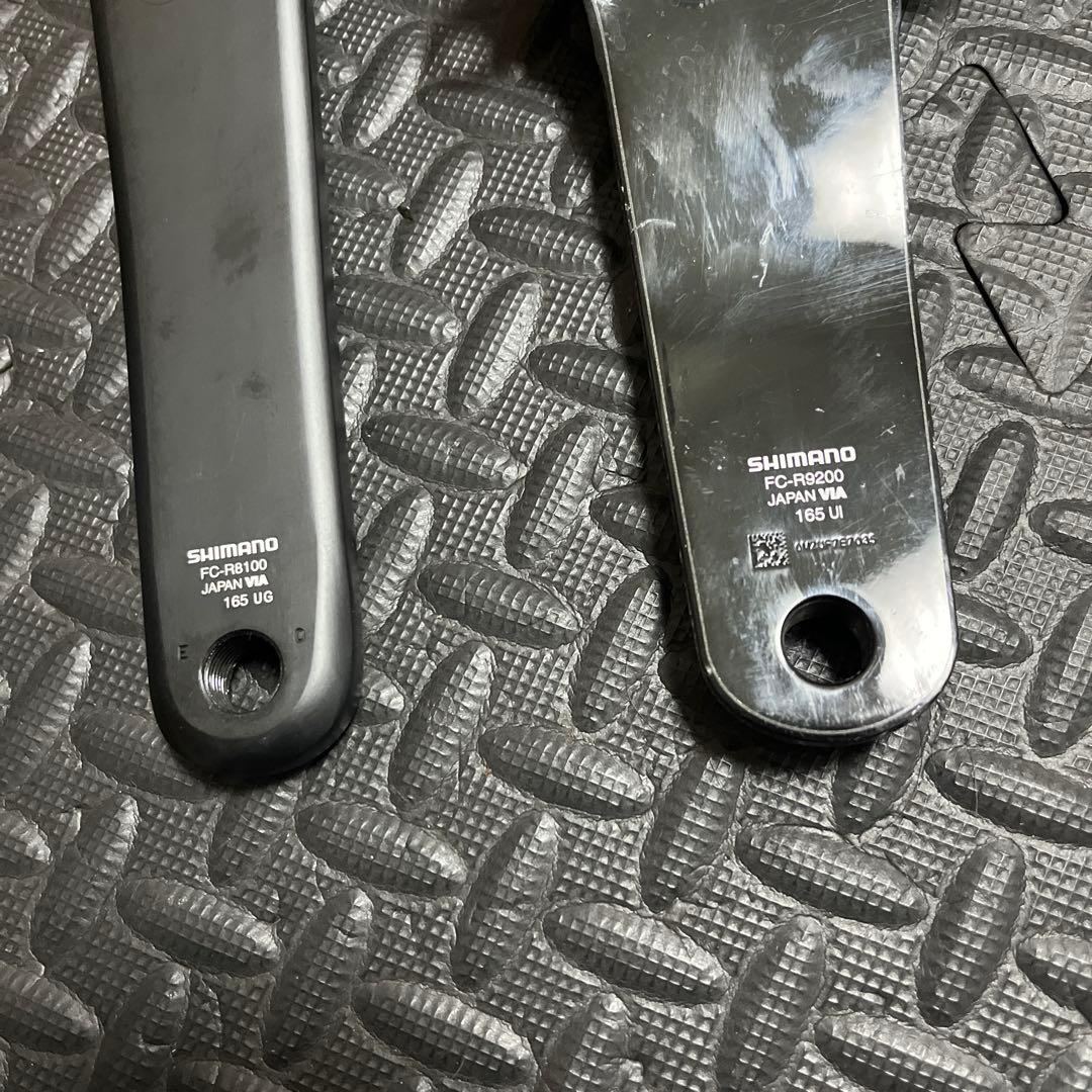 右デュラエース 左アルテグラ クランクアームセット 165mm