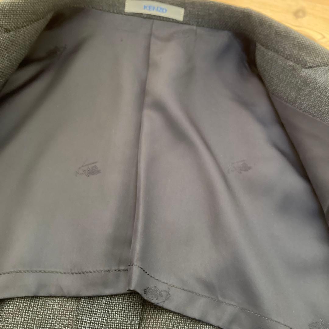 KENZO ダークブルー ダブルブレストスーツ　日本製　（株）ライカ　夏用