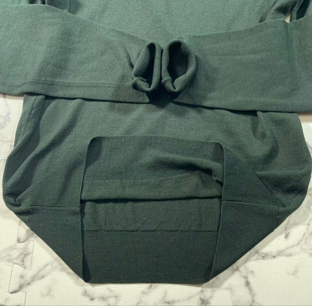 John Smedley メリノウール タートルネック ダークグリーン　S