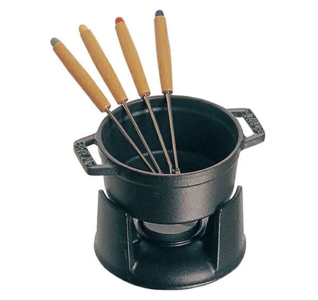 新品 ストウブ staub ミニ フォンデュセット 10cm ブラック