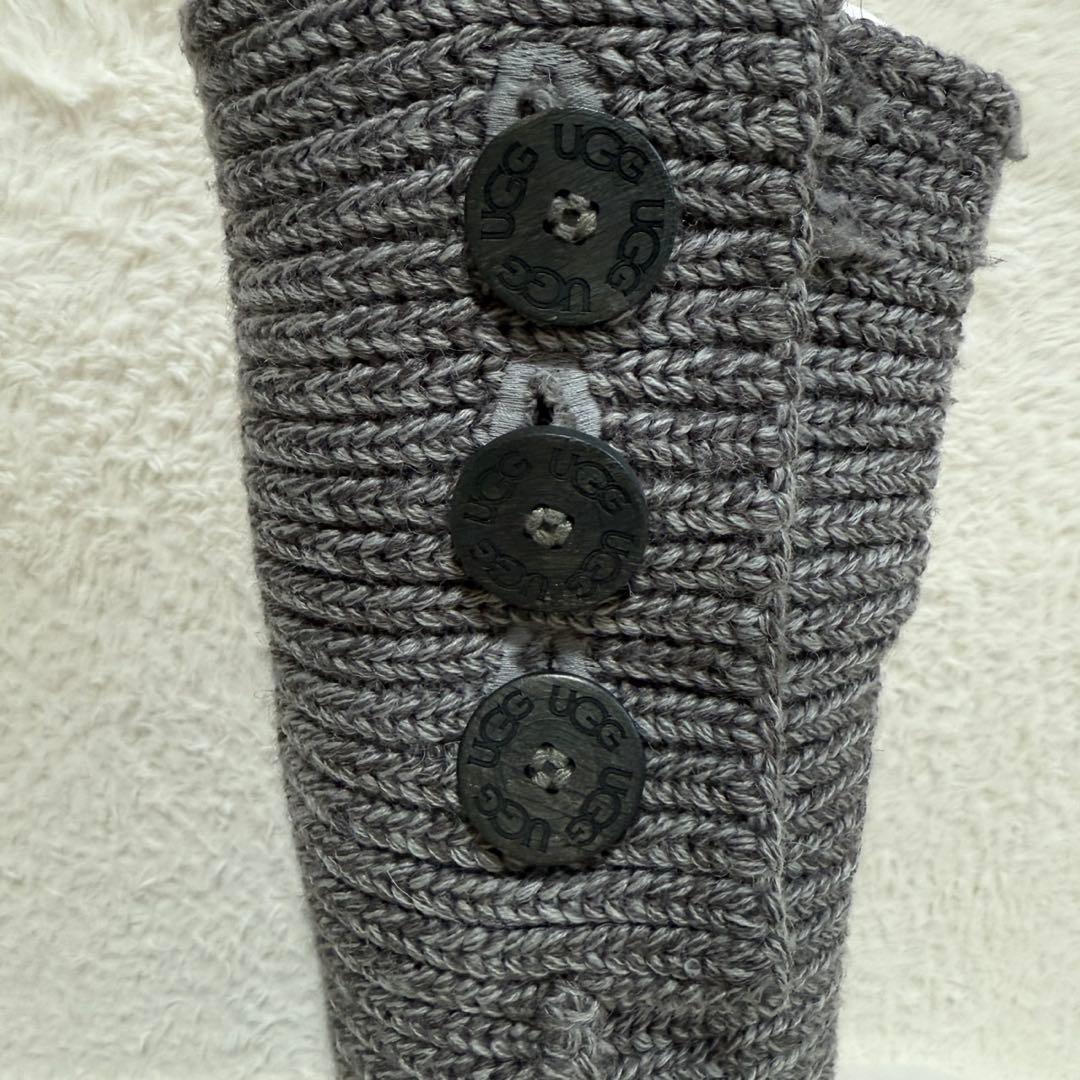 UGG アグ クラシックカーディガン 2WAY ニットブーツ　グレー　23cm
