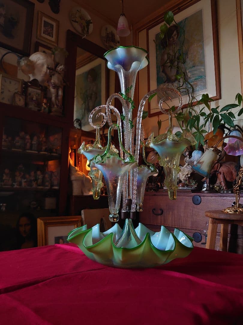 フランス1890s'ヴィクトリアイパーン グリーンオパールセント ヴァセリンSP